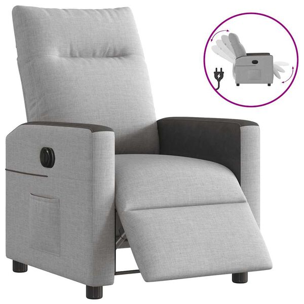 vidaXL Fauteuil inclinable &eacute;lectrique gris nuage tissu