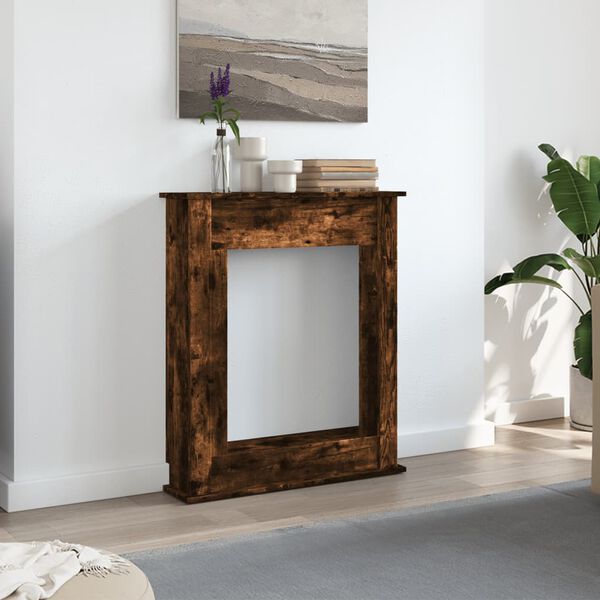 VidaXL Cadre de cheminée chêne fumé 75x20x87,5 cm bois d'ingénierie
