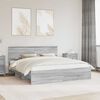 vidaXL Cadre de lit Gris Sonoma 200 x 200 cm Bois d'ing&eacute;nierie