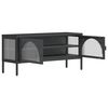 vidaXL Meuble TV noir 105x35x50 cm verre et acier