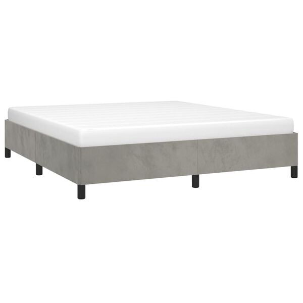vidaXL Cadre de lit sans matelas gris clair 160x200 cm velours