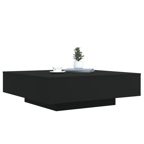 vidaXL Table basse noir 100x100x31 cm bois d'ing&eacute;nierie
