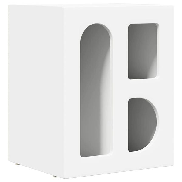 vidaXL Table de chevet Blanc 40 x 35 x 50 cm Bois d'ing&eacute;nierie