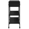 vidaXL Chariot de cuisine noir 105x42x95 cm bois d'ing&eacute;nierie