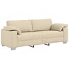 vidaXL Canap&eacute; 3 pcs Cr&egrave;me 219 x 80 x 82 cm Tissu en lin m&eacute;lang&eacute;