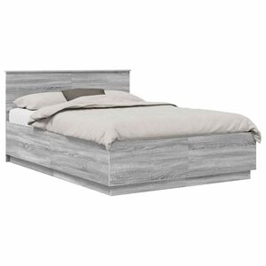 vidaXL Cadre de lit Sonoma gris 140 x 200 cm Bois d'ing&eacute;nierie