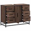 vidaXL Armoire lavabo de salle de bain ch&ecirc;ne marron bois d'ing&eacute;nierie