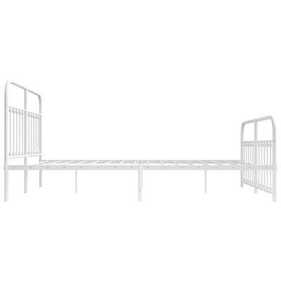 vidaXL Cadre de lit métal sans matelas et pied de lit blanc 183x213 cm