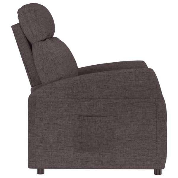 vidaXL Fauteuil inclinable Marron fonc&eacute; Tissu
