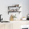 vidaXL &Eacute;tag&egrave;res murales 2 pcs 75x23,5x3 cm noir acier inoxydable