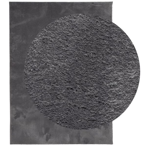 vidaXL Tapis HUARTE &agrave; poils courts doux lavable anthracite 160x230 cm