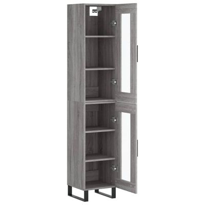 vidaXL Buffet haut Sonoma gris 34,5x34x180 cm Bois d'ingénierie