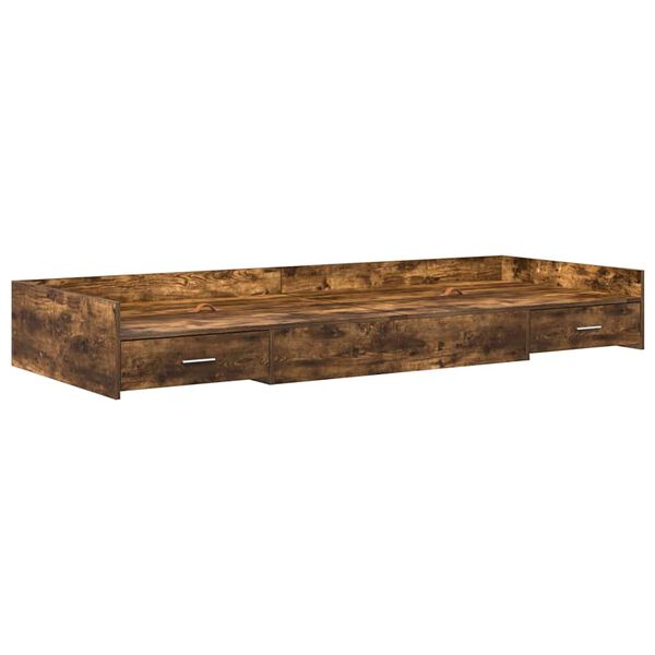 vidaXL Cadre de lit Chêne fumé 80 x 200 cm Bois d'ingénierie