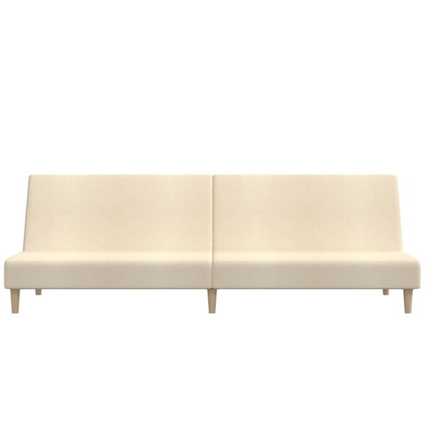 vidaXL Canap&eacute;-lit &agrave; 2 places Cr&egrave;me Tissu