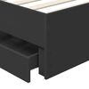 vidaXL Cadre de lit avec tiroir Noir 75 x 190 cm Bois Ing&eacute;nierie