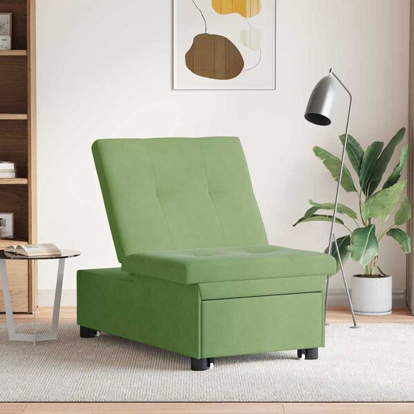 vidaXL Canap&eacute;-Lit Vert clair 194 x 67 x 82 cm Velours