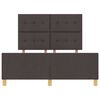 vidaXL Cadre de lit avec t&ecirc;te de lit Marron fonc&eacute; 140 x 190 cm tissu