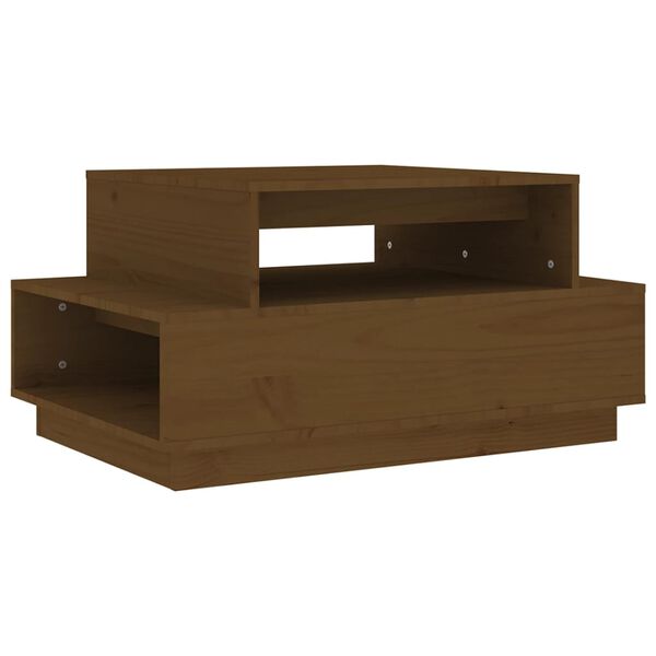 vidaXL Table basse Marron miel 80x55x40,5 cm Bois massif de pin