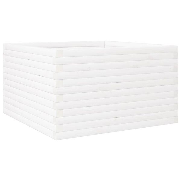 vidaXL Jardini&egrave;re blanc 80x80x46 cm bois de pin massif