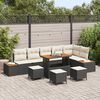 vidaXL Ensemble de canap&eacute; de jardin 10 pcs Noir polyrotin