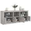 vidaXL Buffet avec lumières LED gris béton 162x37x67 cm
