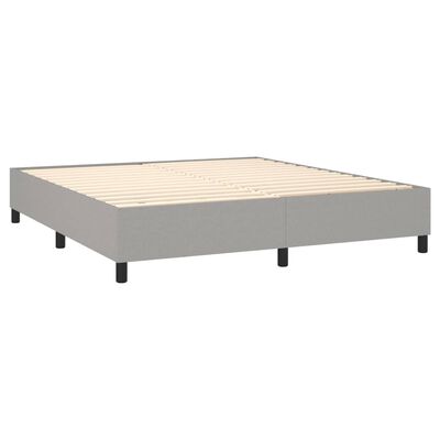 vidaXL Sommier à lattes de lit avec matelas Gris clair 180x200cm Tissu