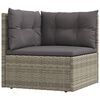 vidaXL Salon de jardin 8 pcs avec coussins Gris R&eacute;sine tress&eacute;e