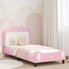 vidaXL Cadre de lit pour enfants avec t&ecirc;te de lit Rose 90 x 200 cm PU