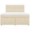 vidaXL Sommier &agrave; lattes de lit avec matelas Cr&egrave;me 180x200 cm Tissu