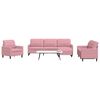 vidaXL Ensemble de canap&eacute;s 4 pcs avec coussins Rose Velours