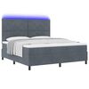 vidaXL Lit &agrave; ressort LED avec matelas Gris fonc&eacute; 180 x 200 cm tissu