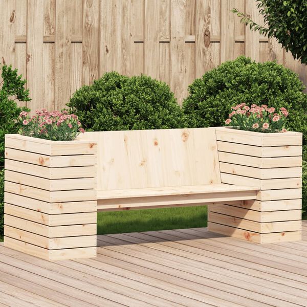 vidaXL Banc avec jardini&egrave;res 167,5x60x65 cm bois massif de pin