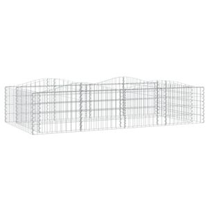 vidaXL Lit sur&eacute;lev&eacute; &agrave; gabions arqu&eacute; 200x100x50 cm Fer galvanis&eacute;