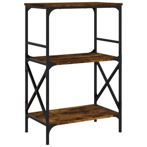 vidaXL Biblioth&egrave;que &agrave; 3 niveaux ch&ecirc;ne fum&eacute; 59x35x90,5 cm