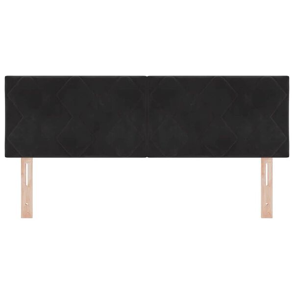 vidaXL T&ecirc;te de lit avec t&ecirc;te de lit Noir 144 cm Velours