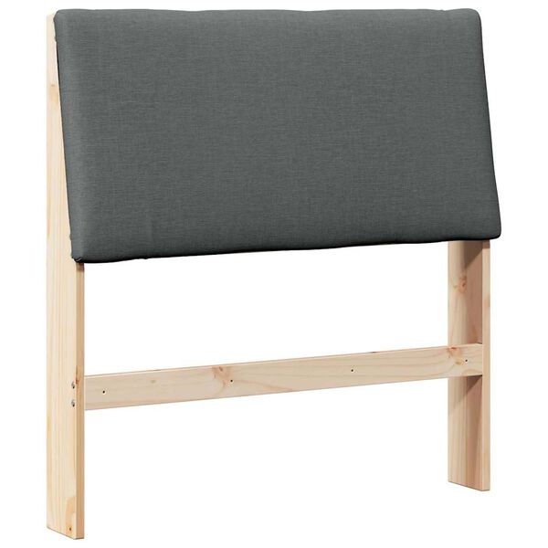 vidaXL T&ecirc;te de lit capitonn&eacute;e Gris fonc&eacute; 90 cm Pin massif