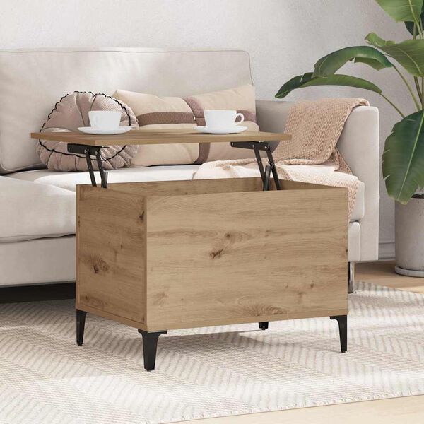 vidaXL Table basse Ch&ecirc;ne artisanal 60 x 44,5 x 45 cm Bois d'ing&eacute;nierie
