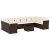 vidaXL Salon de jardin et coussins 11 pcs marron r&eacute;sine tress&eacute;e