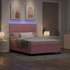 vidaXL Lit &agrave; ressort LED avec matelas Rose 140 x 200 cm tissu