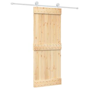 vidaXL Porte coulissante 80 x 210 cm Bois de pin massif (non trait&eacute;)