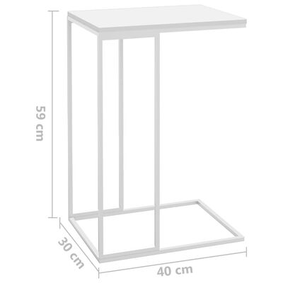 vidaXL Table d'appoint Blanc 40x30x59 cm Bois d'ingénierie