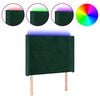 vidaXL T&ecirc;te de lit &agrave; LED Vert fonc&eacute; 103x16x118/128 cm Velours