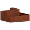 vidaXL Cache-pot de jardin Rouill&eacute; 80 x 80 x 50 cm Acier patin&eacute;