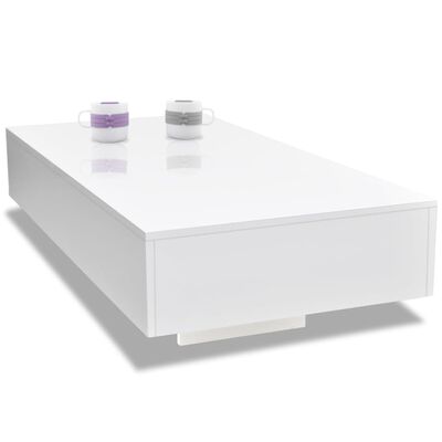 vidaXL Table basse blanc brillant