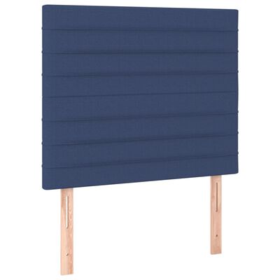 vidaXL Lit à sommier tapissier avec matelas Bleu 90x200 cm Tissu