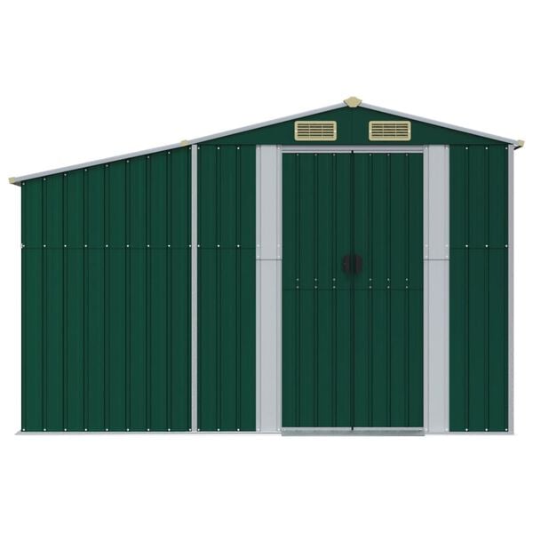 vidaXL Abri de jardin vert 277x365,5x179 cm acier galvanis&eacute;