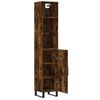 vidaXL Buffet haut Ch&ecirc;ne fum&eacute; 34,5x34x180 cm Bois d'ing&eacute;nierie