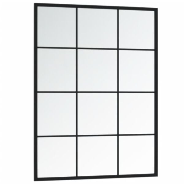 vidaXL Miroir mural noir 80x60 cm métal