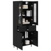 vidaXL Haut Armoire 2 pcs Ch&ecirc;ne noir Bois Agglom&eacute;r&eacute; et Verre