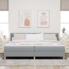 vidaXL Lit &agrave; Ressorts avec matelas Gris clair 200 x 200 cm tissu